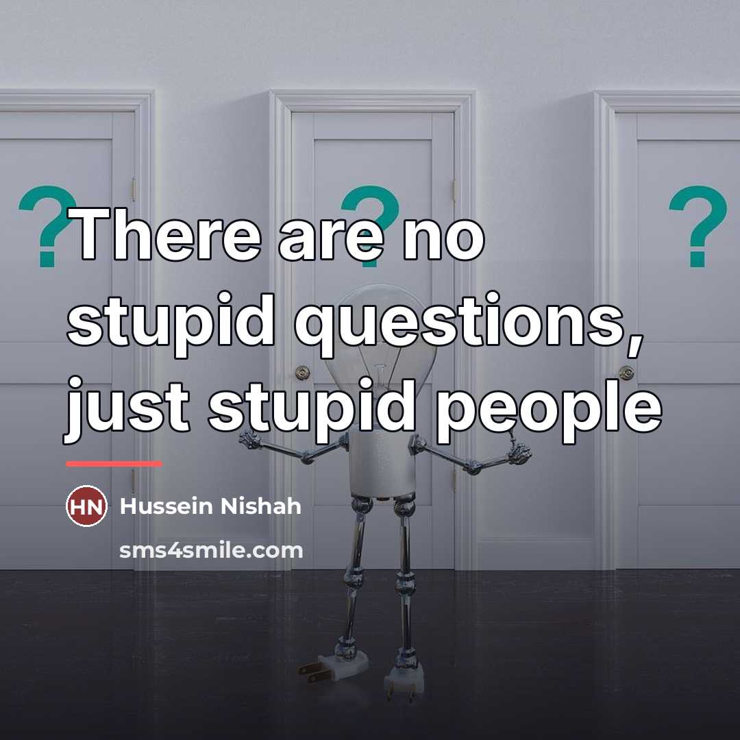“There are no stupid questions, just stupid people…” quote by Hussein Nishah