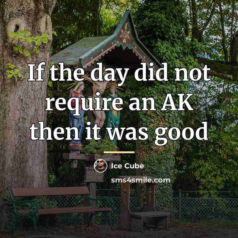 “If the day did not require an AK then it…” quote by Ice Cube