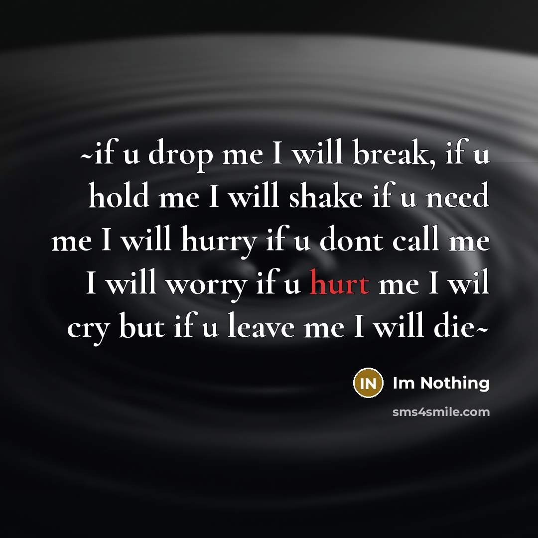 “~if u drop me I will break, if u hold…” quote by Im Nothing