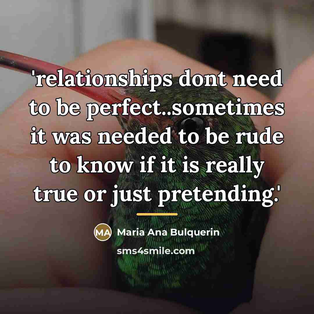 “'relationships dont need to be perfect..sometimes it was needed to…” quote by Maria Ana Bulquerin