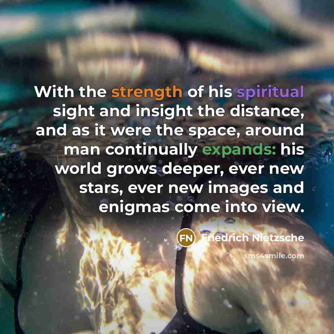 “With the strength of his spiritual sight and insight the…” quote by Friedrich Nietzsche