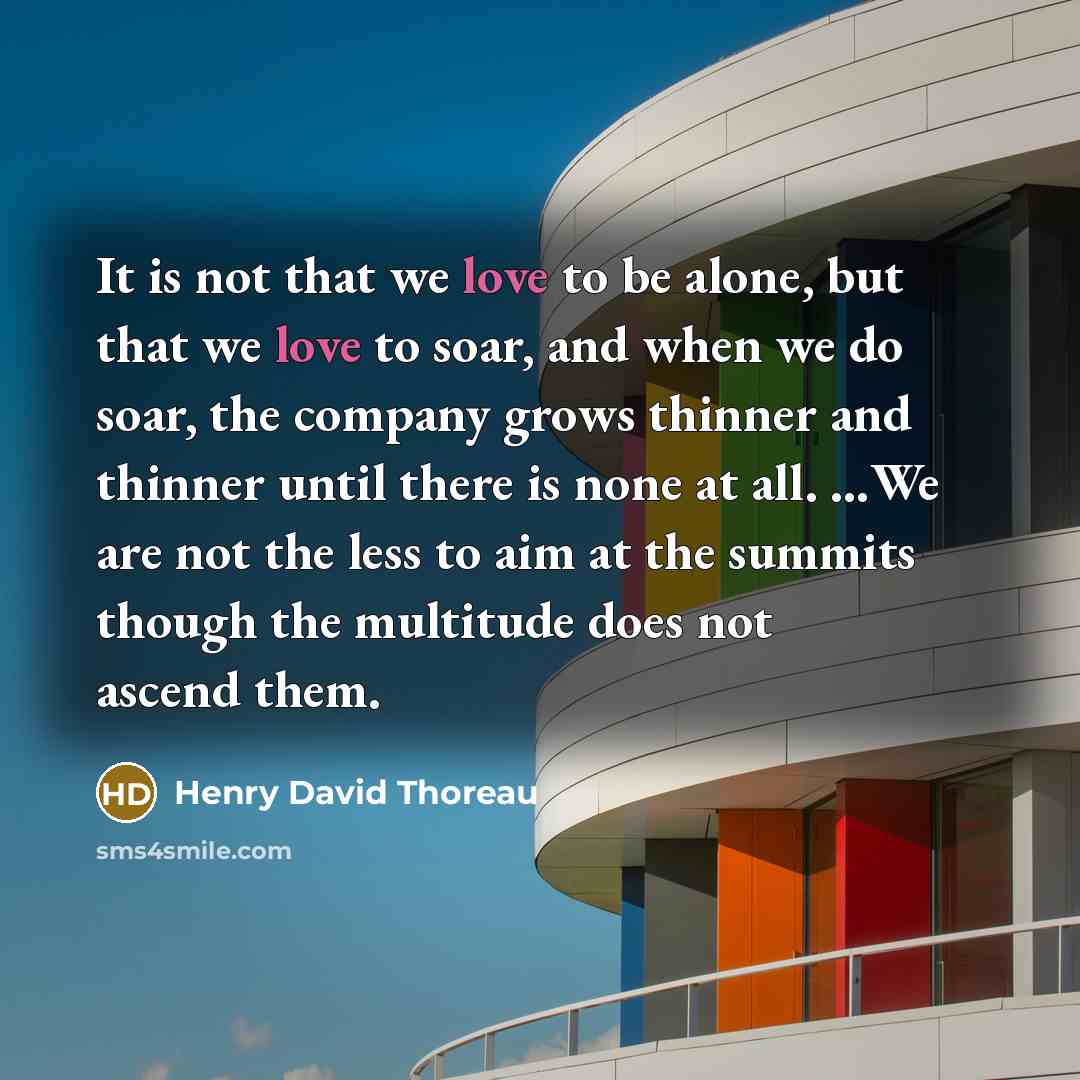 “It is not that we love to be alone, but…” quote by Henry David Thoreau