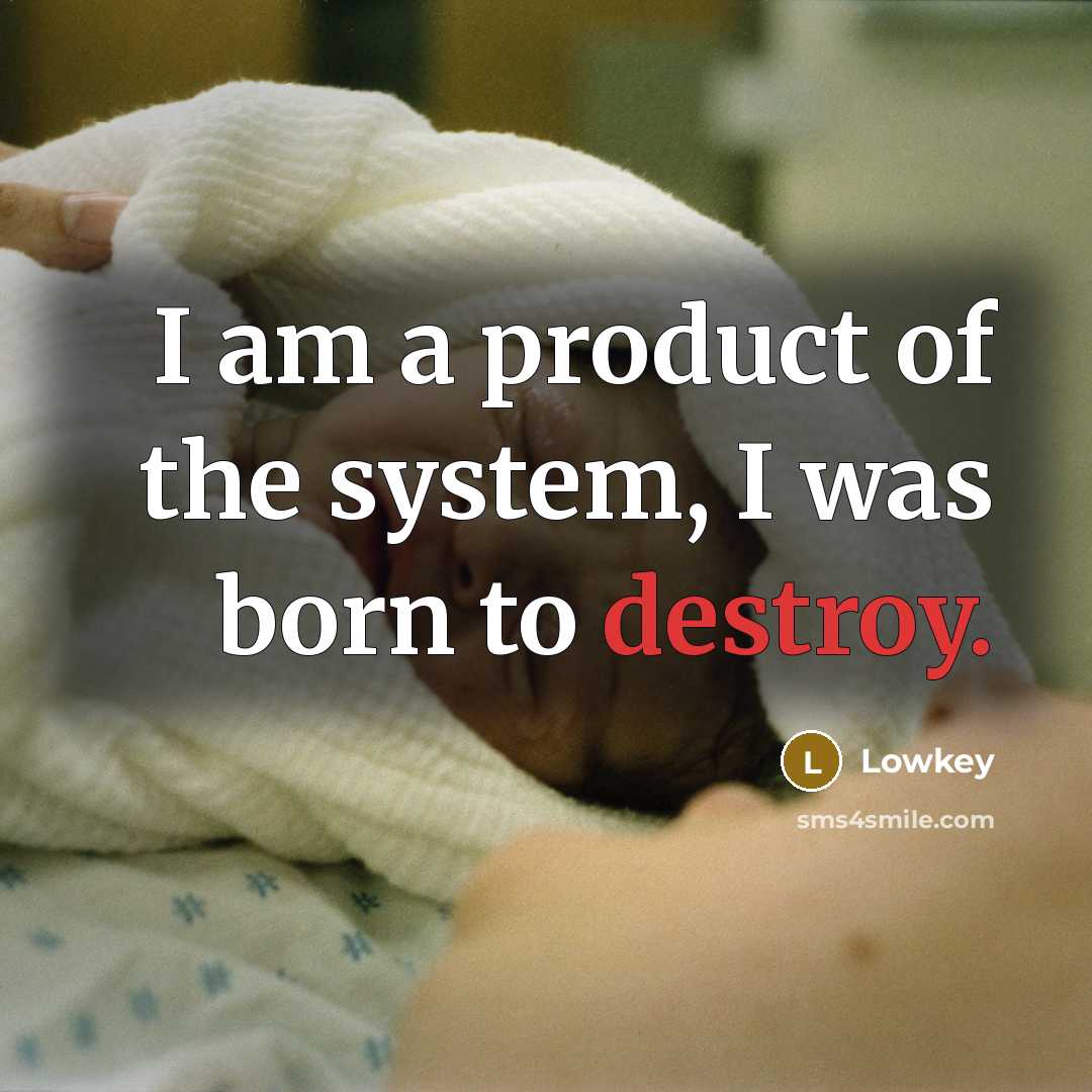 “I am a product of the system, I was born…” quote by Lowkey