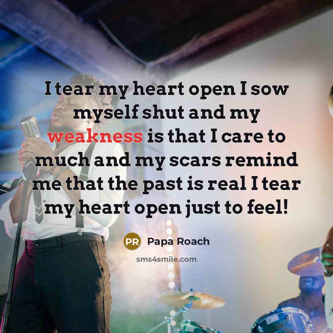 “I tear my heart open I sow myself shut and…” quote by Papa Roach