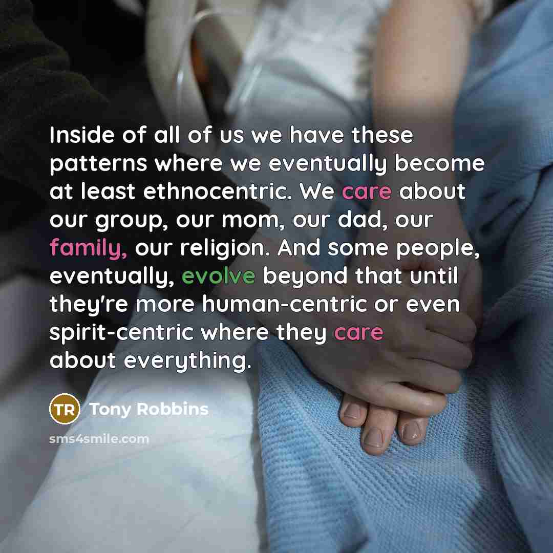 “Inside of all of us we have these patterns where…” quote by Tony Robbins