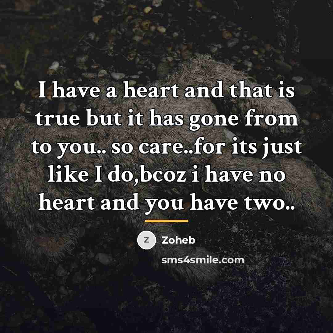 “I have a heart and that is true but it…” quote by Zoheb
