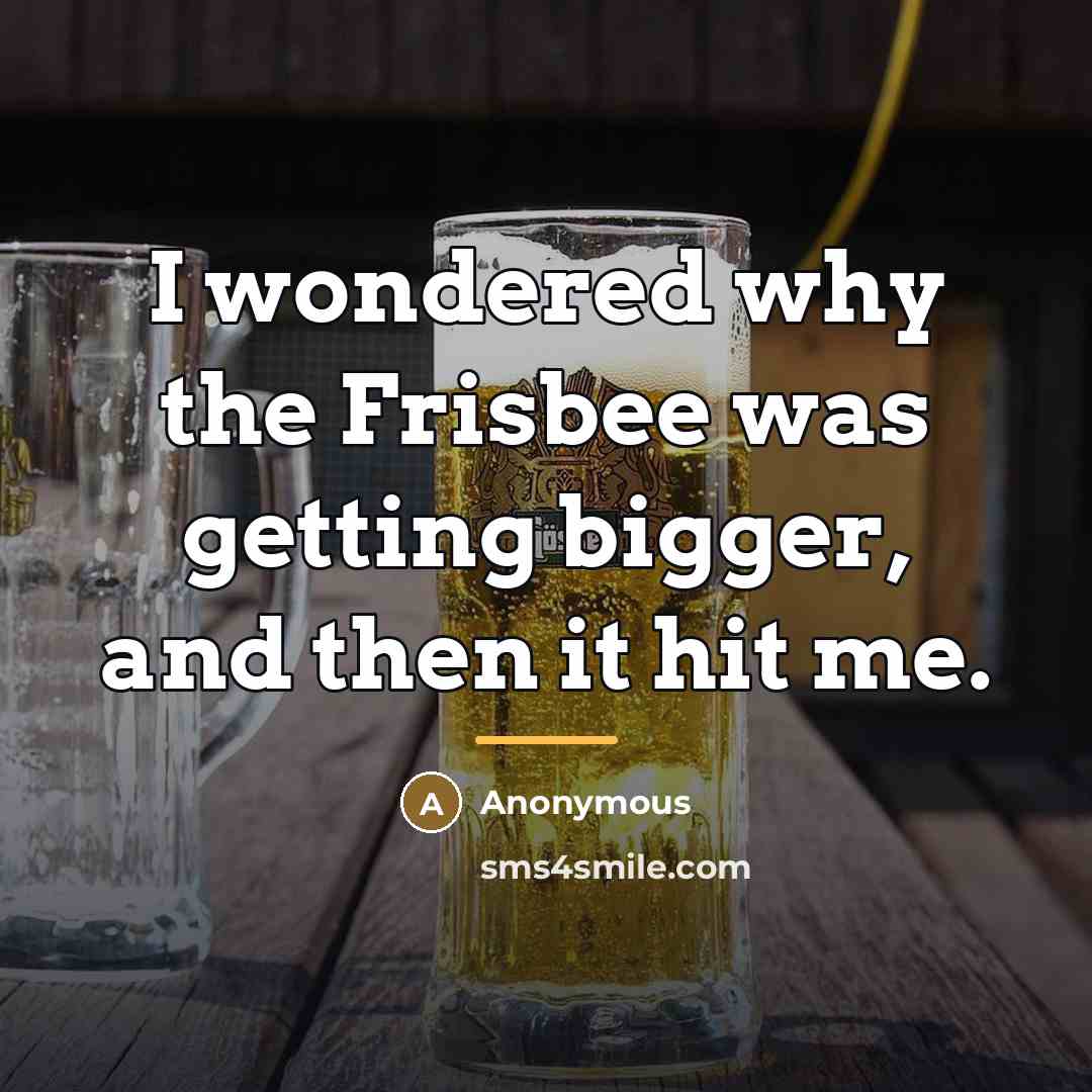 “I wondered why the Frisbee was getting bigger, and then…” quote by Anonymous