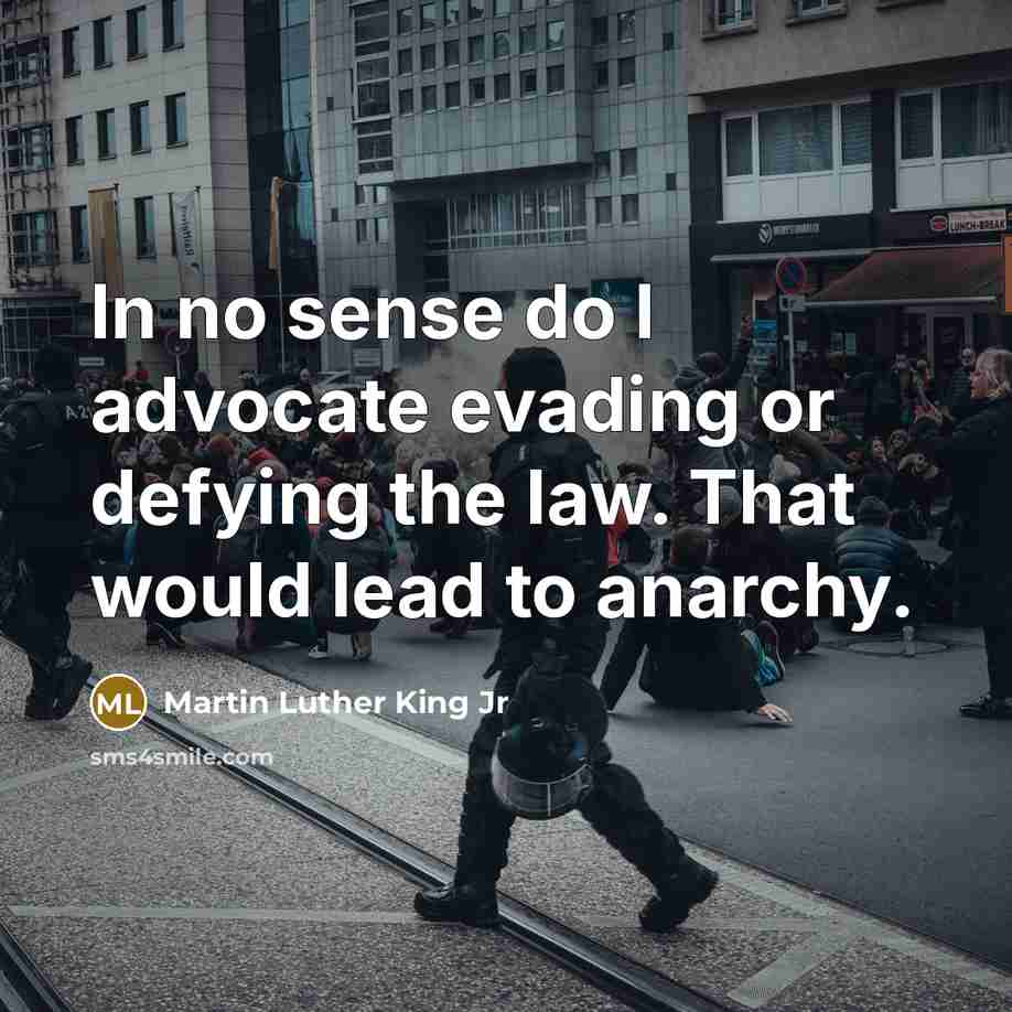 “In no sense do I advocate evading or defying the…” quote by Martin Luther King Jr