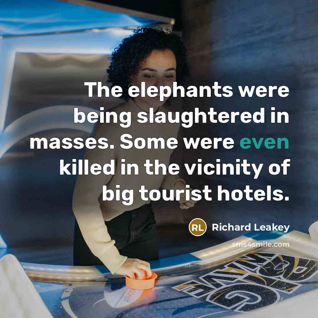 “The elephants were being slaughtered in masses. Some were even…” quote by Richard Leakey