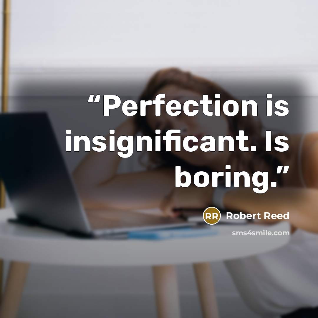 “Perfection is insignificant. Is boring.” quote by Robert Reed