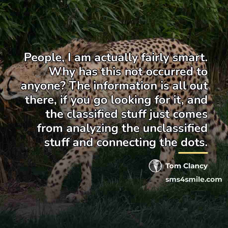 “People, I am actually fairly smart. Why has this not…” quote by Tom Clancy