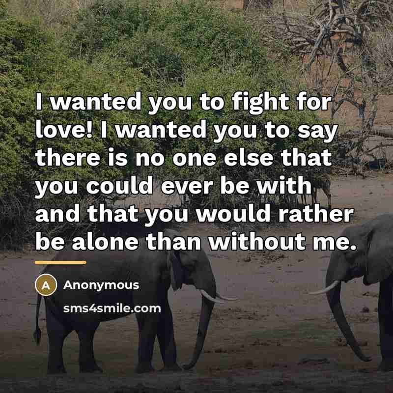 “I wanted you to fight for love! I wanted you…” quote by Anonymous