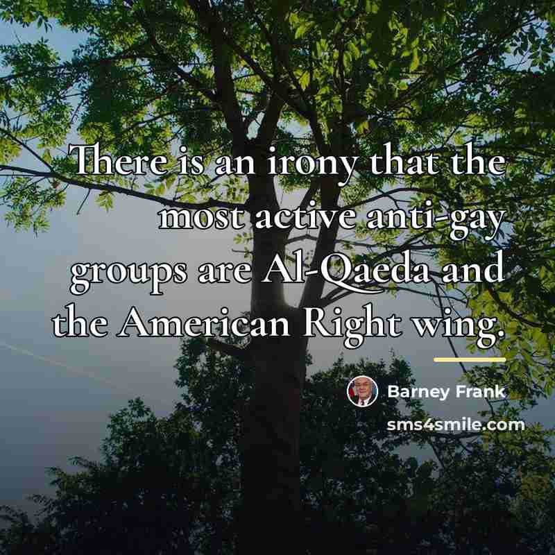 “There is an irony that the most active anti-gay groups…” quote by Barney Frank