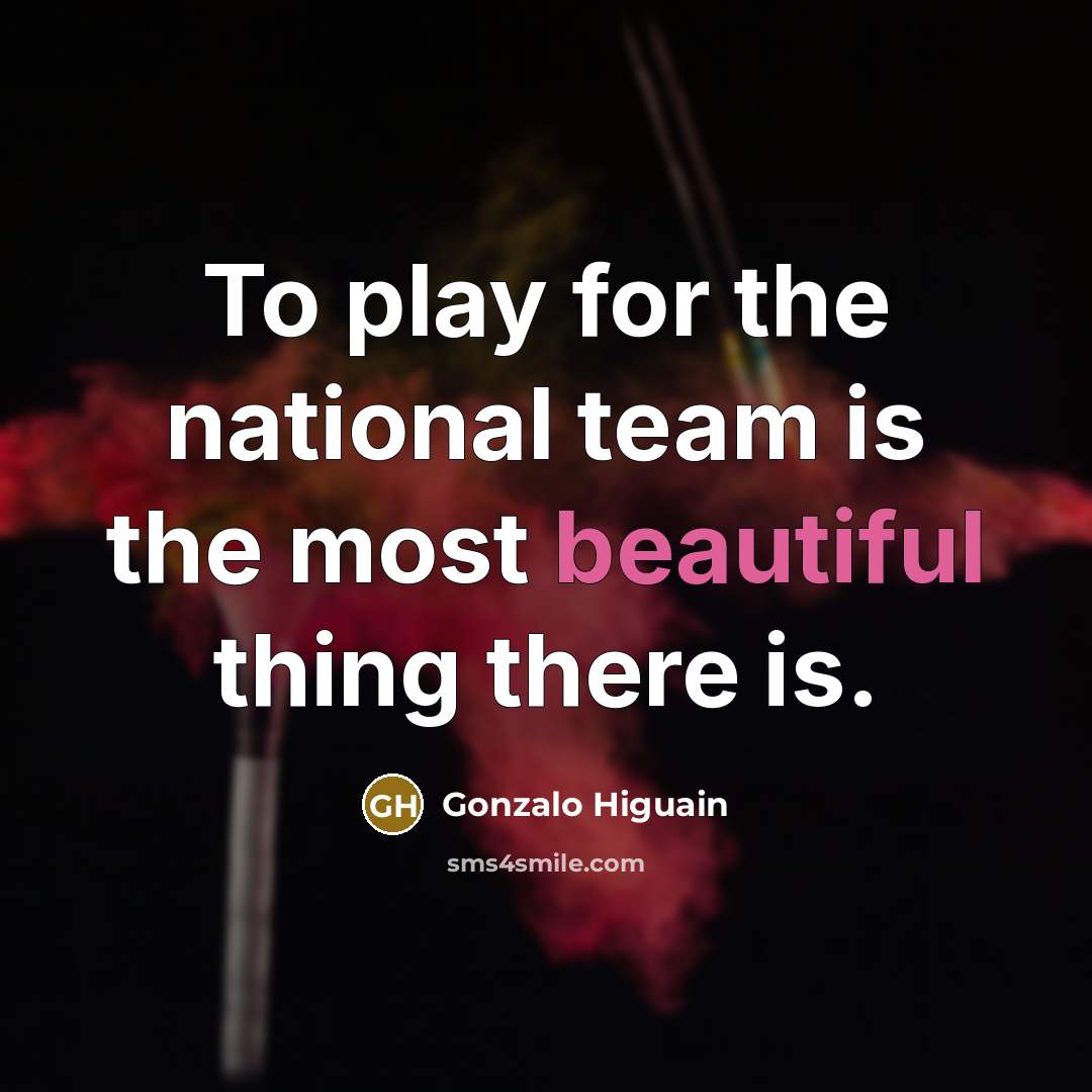 “To play for the national team is the most beautiful…” quote by Gonzalo Higuain