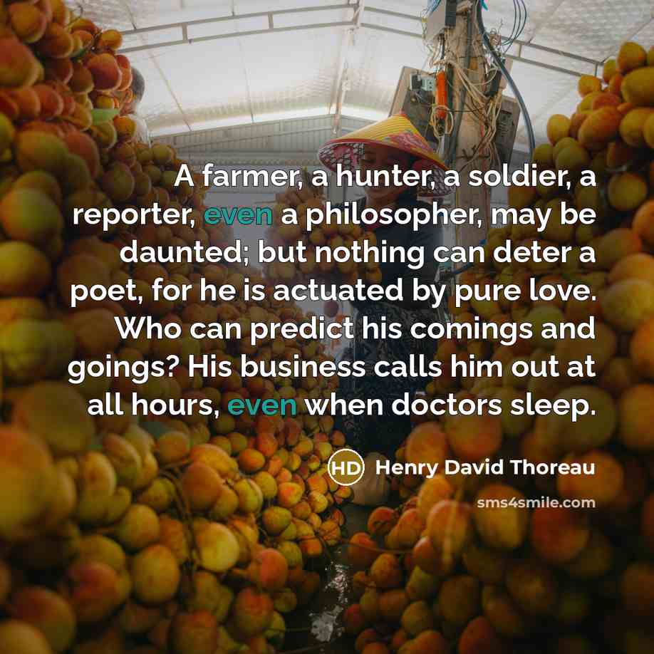 “A farmer, a hunter, a soldier, a reporter, even a…” quote by Henry David Thoreau