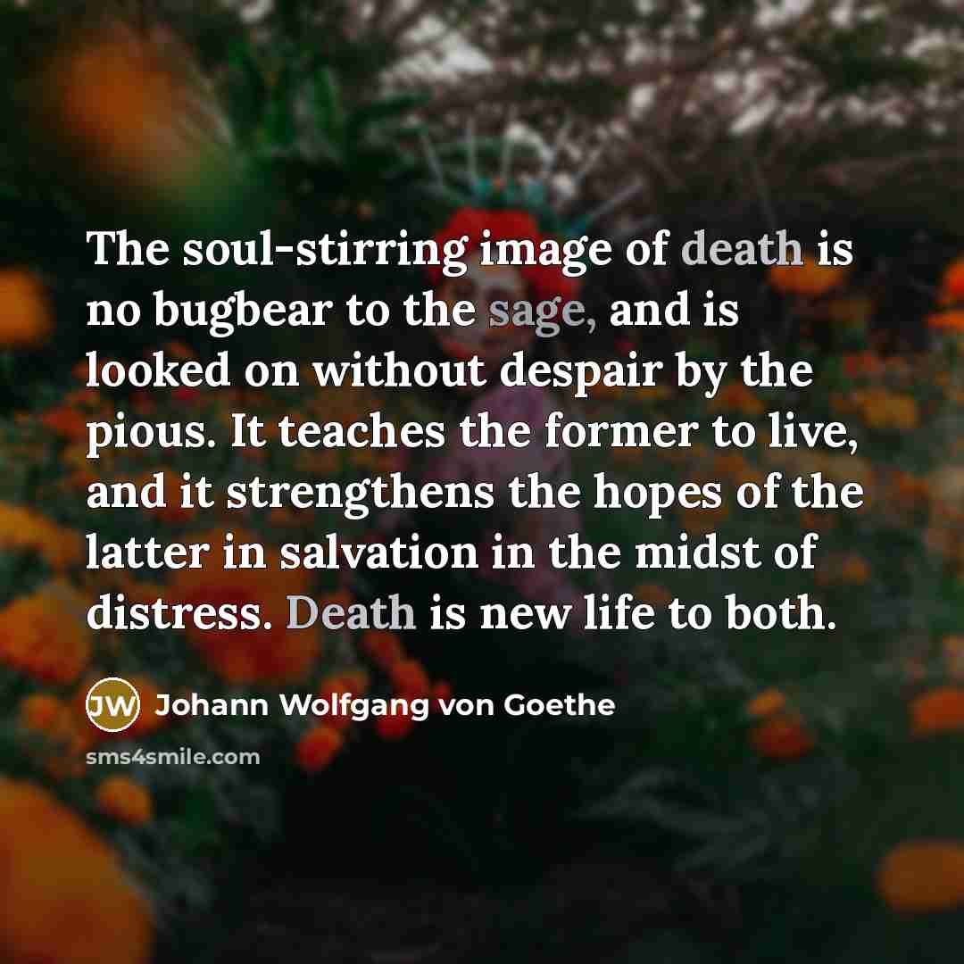 “The soul-stirring image of death is no bugbear to the…” quote by Johann Wolfgang von Goethe