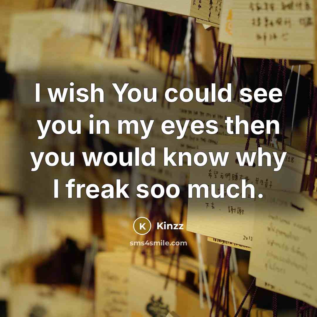 “I wish You could see you in my eyes then…” quote by Kinzz