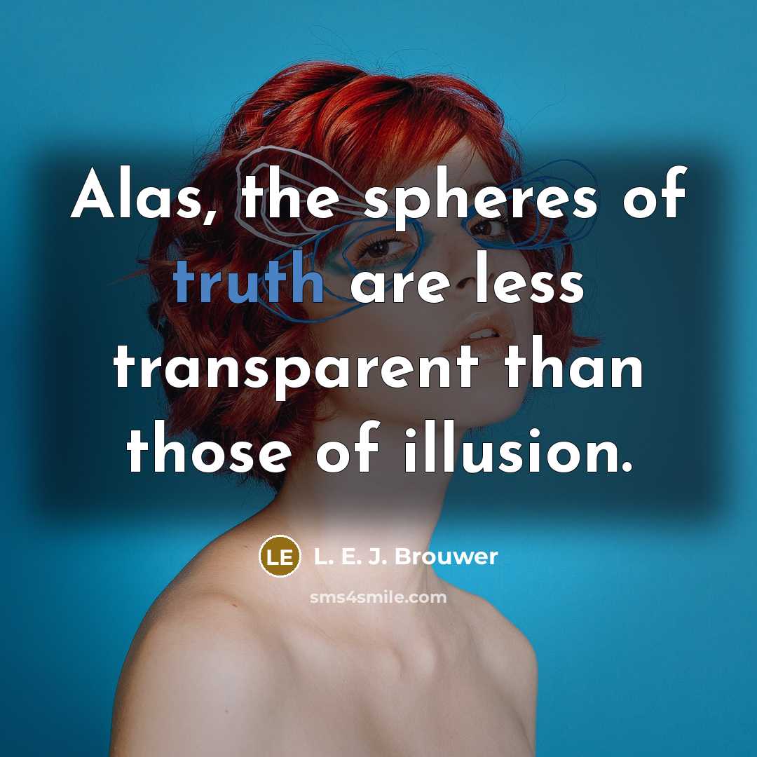 “Alas, the spheres of truth are less transparent than those…” quote by L. E. J. Brouwer