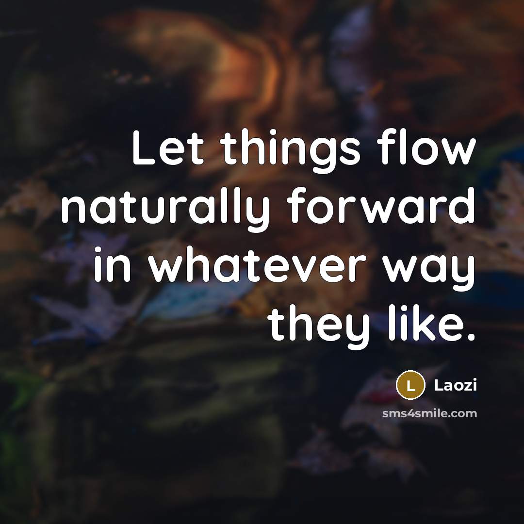 “Let things flow naturally forward in whatever way they like.…” quote by Laozi