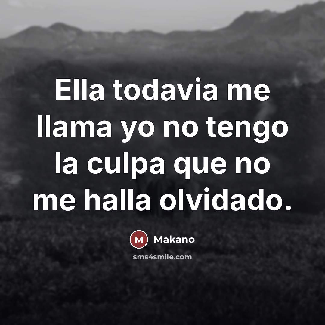 “Ella todavia me llama yo no tengo la culpa que…” quote by Makano