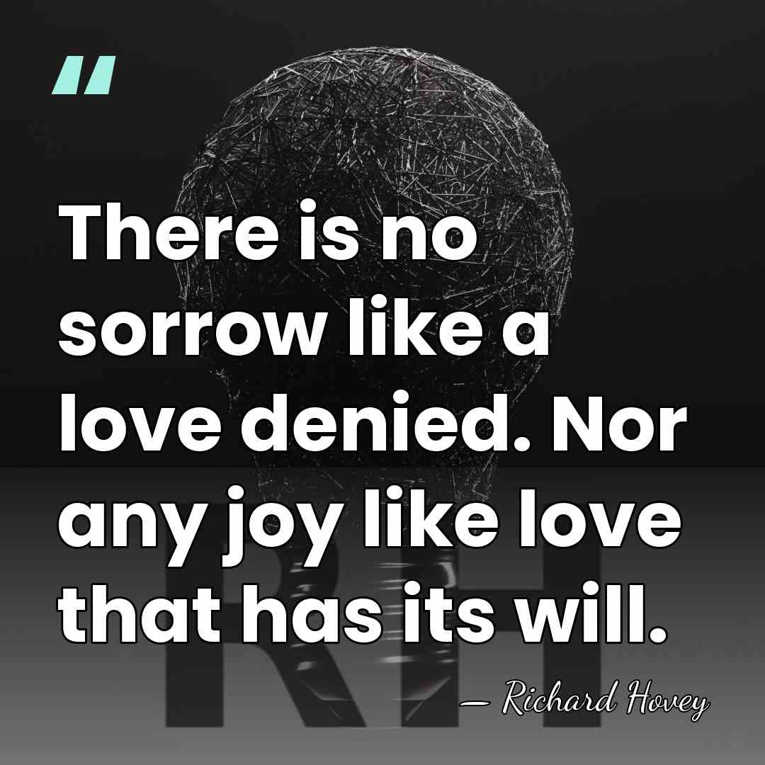 There is no sorrow like a love denied. Nor any joy like&hellip; - Richard Hovey