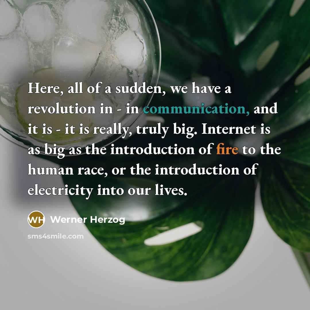 “Here, all of a sudden, we have a revolution in…” quote by Werner Herzog