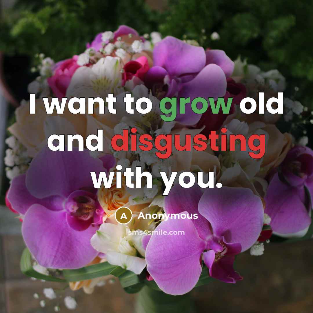 “I want to grow old and disgusting with you.…” quote by Anonymous