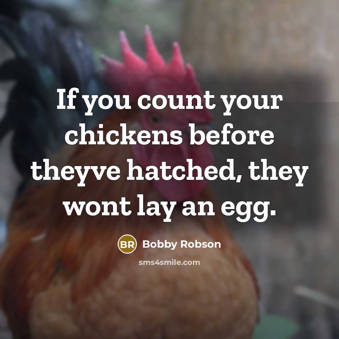 “If you count your chickens before theyve hatched, they wont lay an egg.” quote by Bobby Robson