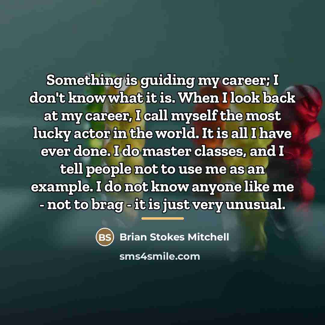 “Something is guiding my career; I don't know what it…” quote by Brian Stokes Mitchell
