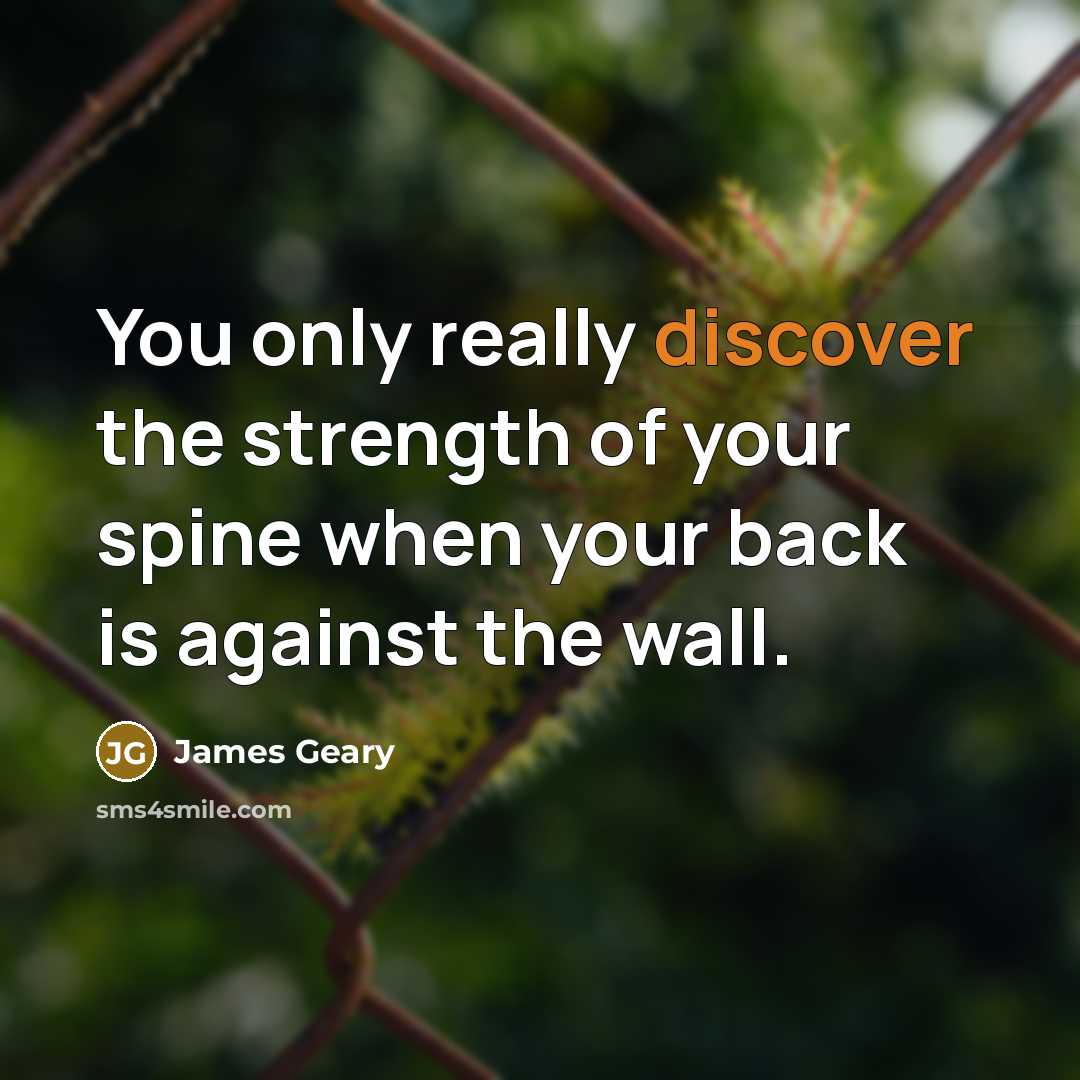 “You only really discover the strength of your spine when…” quote by James Geary