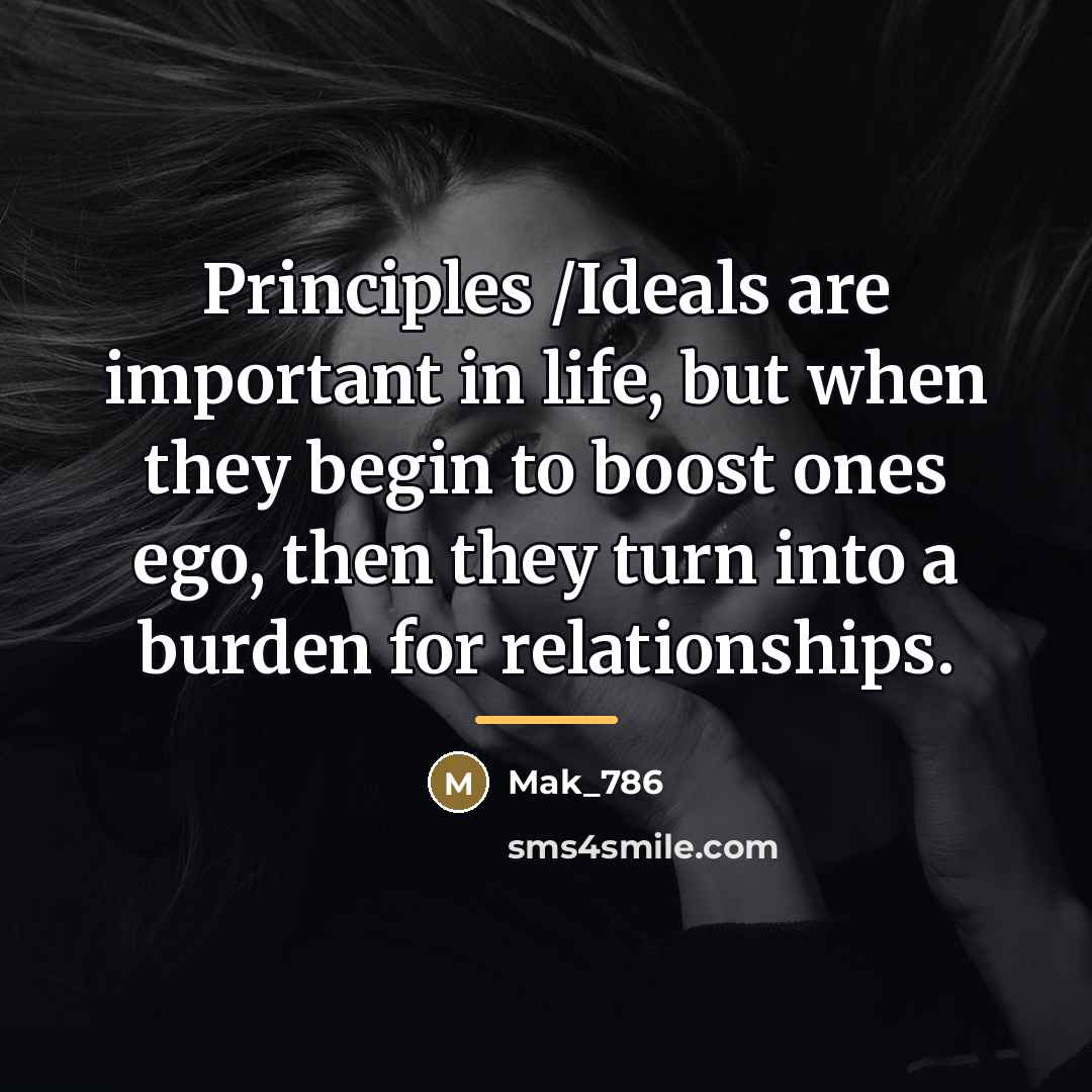 “Principles /Ideals are important in life, but when they begin…” quote by Mak_786