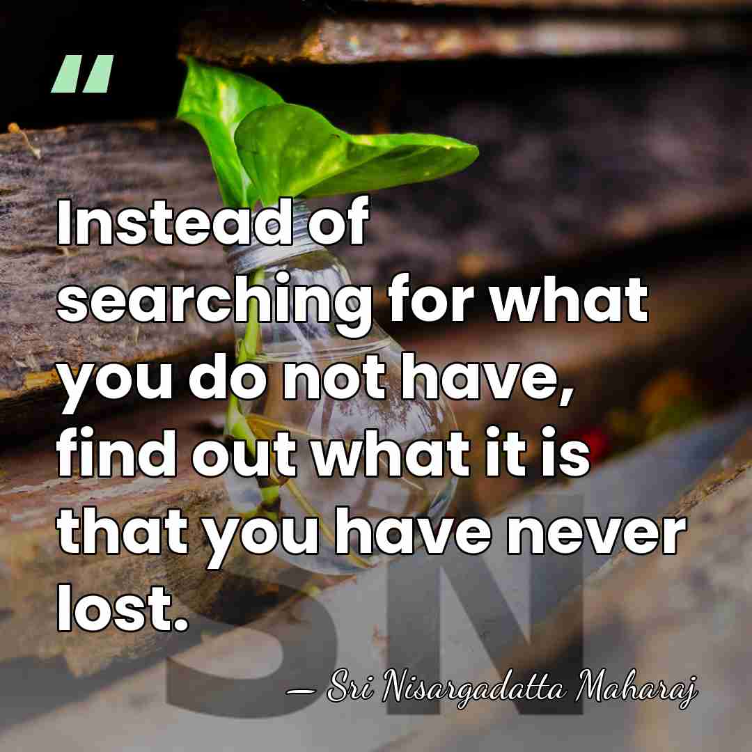 Instead of searching for what you do not have, find out what&hellip; - Sri Nisargadatta Maharaj