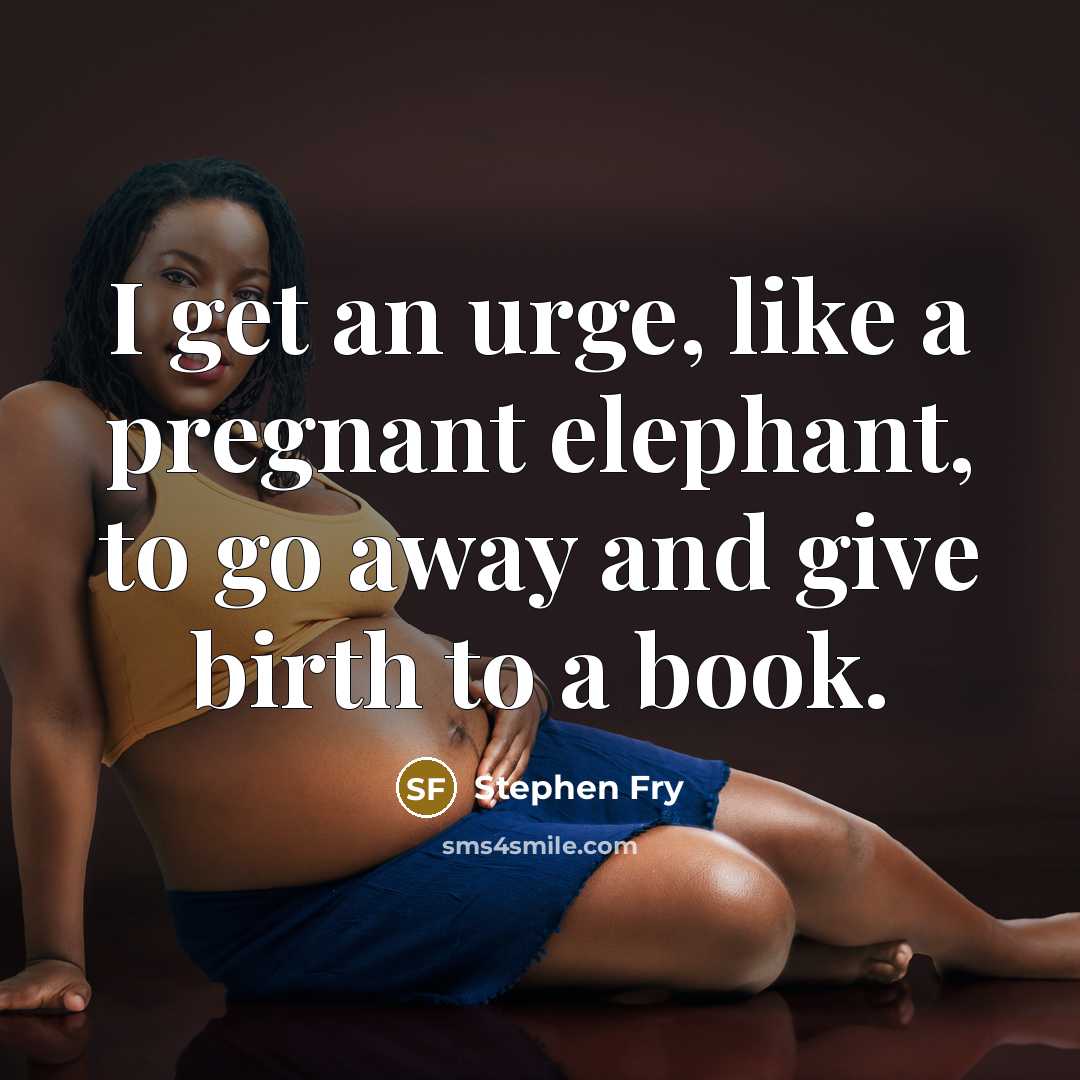 “I get an urge, like a pregnant elephant, to go…” quote by Stephen Fry