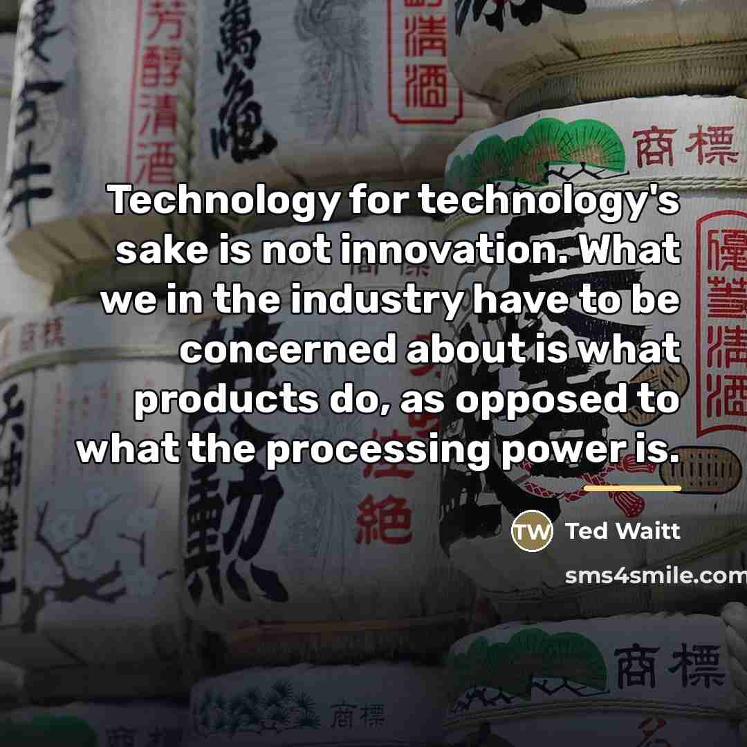 “Technology for technology's sake is not innovation. What we in…” quote by Ted Waitt