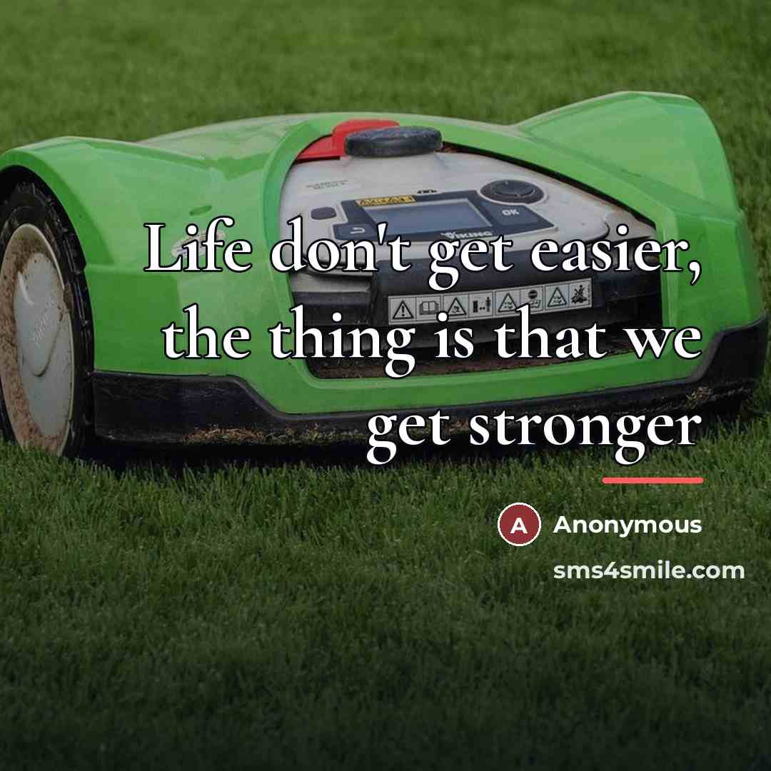 “Life don't get easier, the thing is that we get…” quote by Anonymous