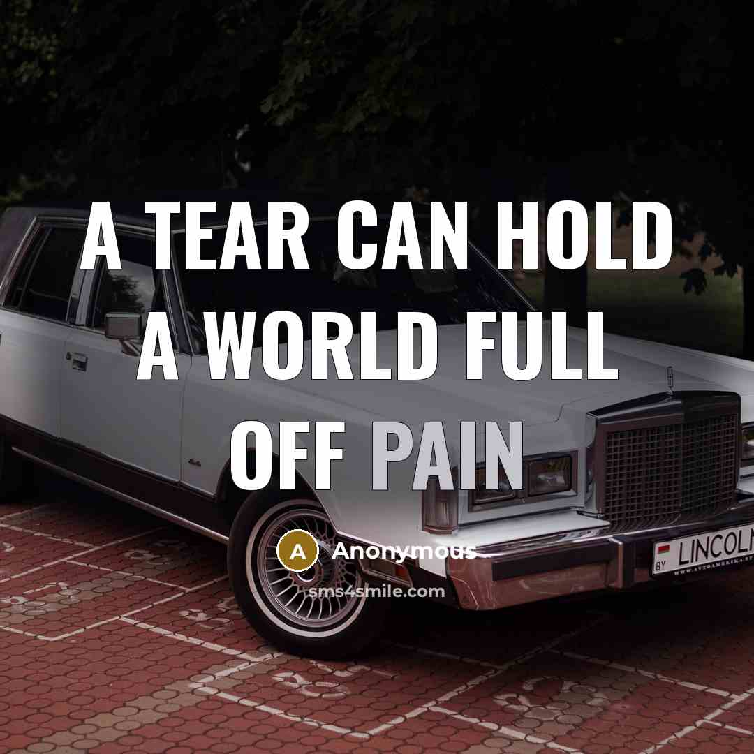 “A tear can hold a world full off pain…” quote by Anonymous