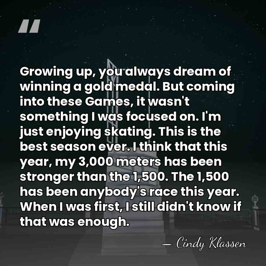 Growing up, you always dream of winning a gold medal. But coming&hellip; - Cindy Klassen