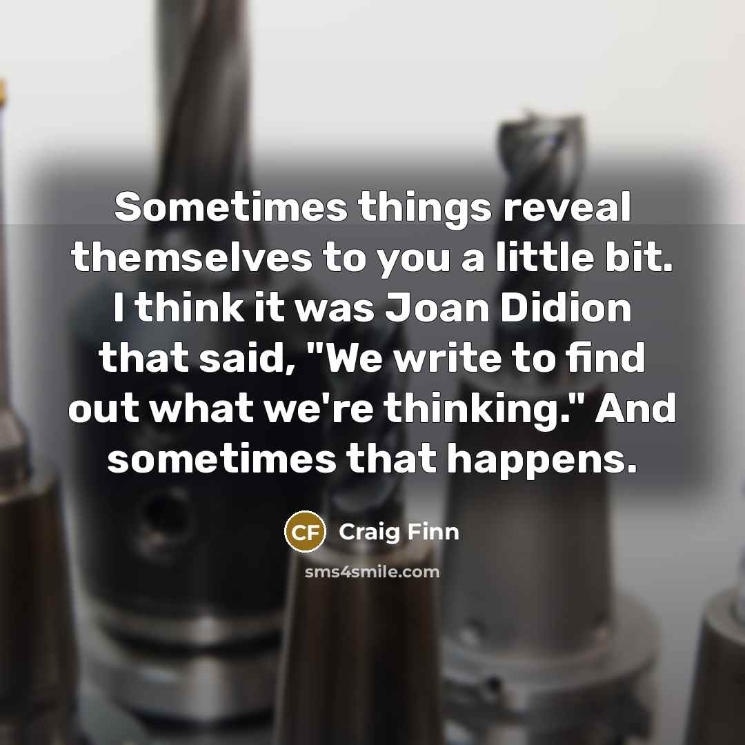 “Sometimes things reveal themselves to you a little bit. I…” quote by Craig Finn