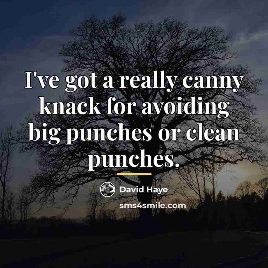 “I've got a really canny knack for avoiding big punches…” quote by David Haye
