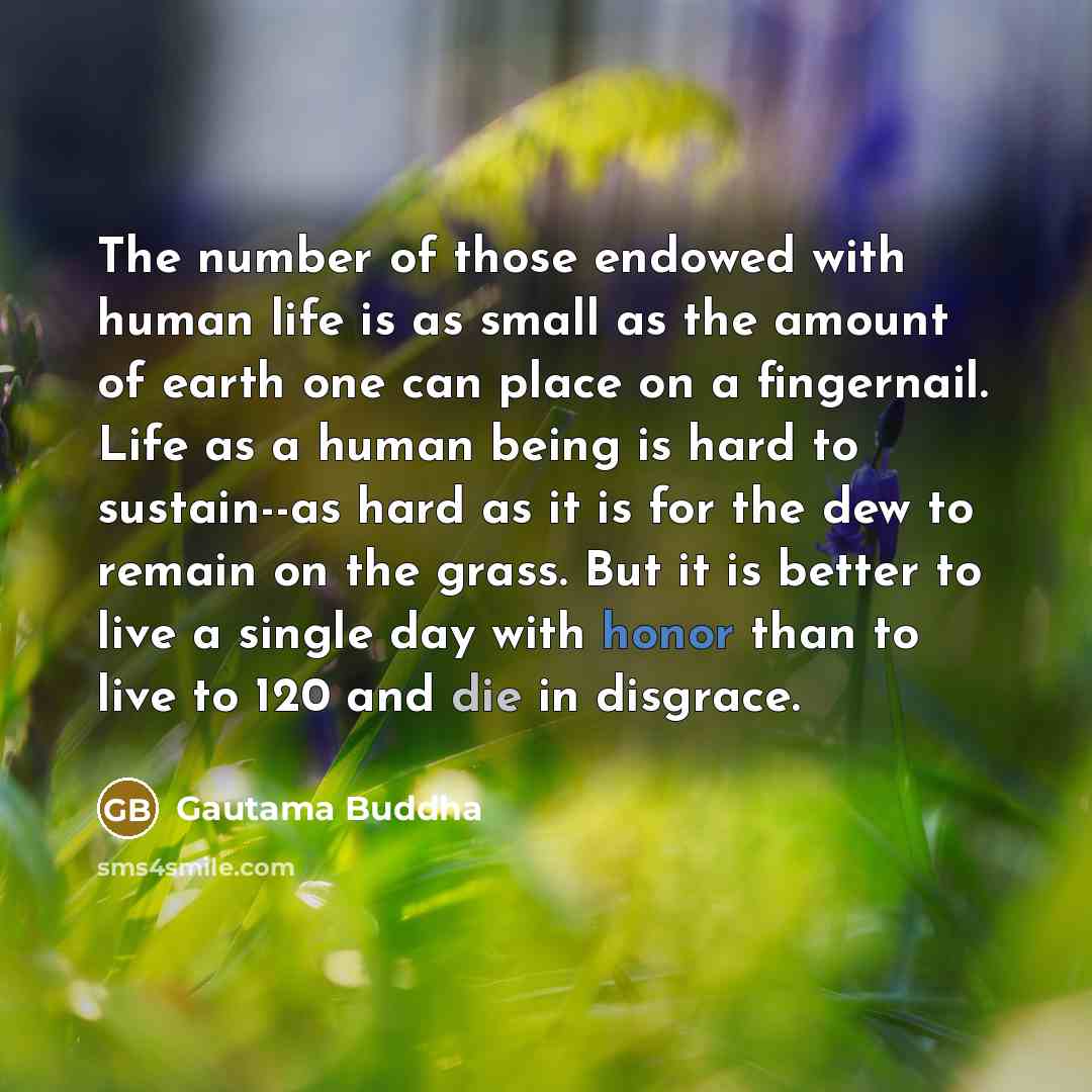 “The number of those endowed with human life is as…” quote by Gautama Buddha