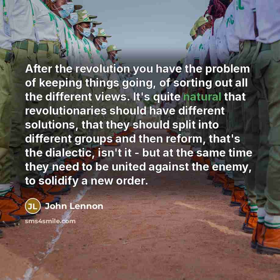 “After the revolution you have the problem of keeping things…” quote by John Lennon