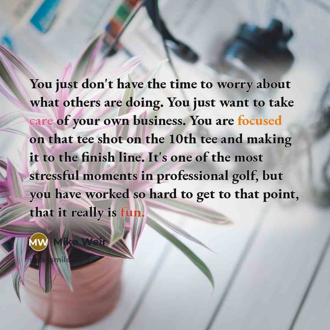“You just don't have the time to worry about what…” quote by Mike Weir