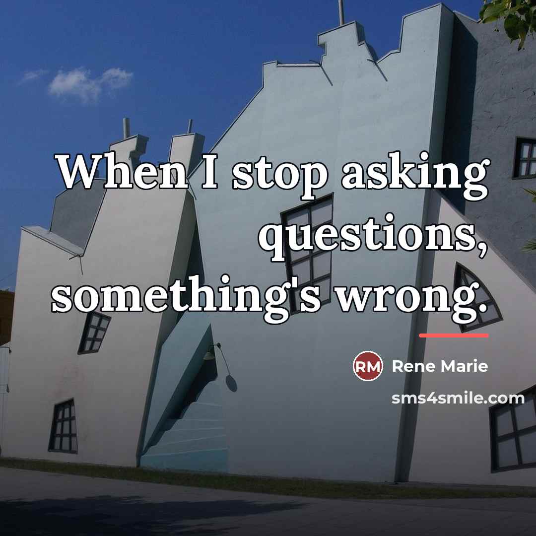 “When I stop asking questions, something's wrong.…” quote by Rene Marie