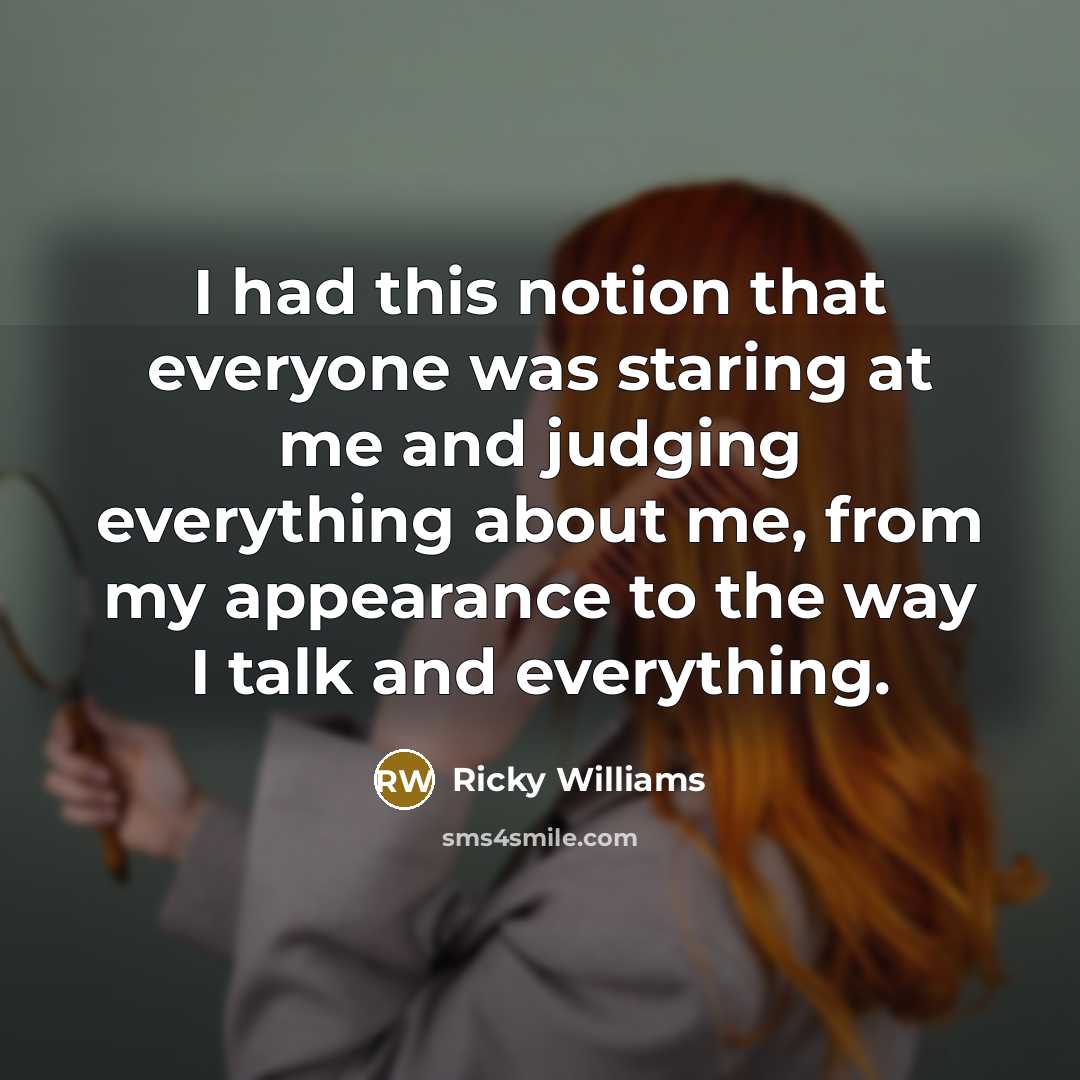“I had this notion that everyone was staring at me…” quote by Ricky Williams