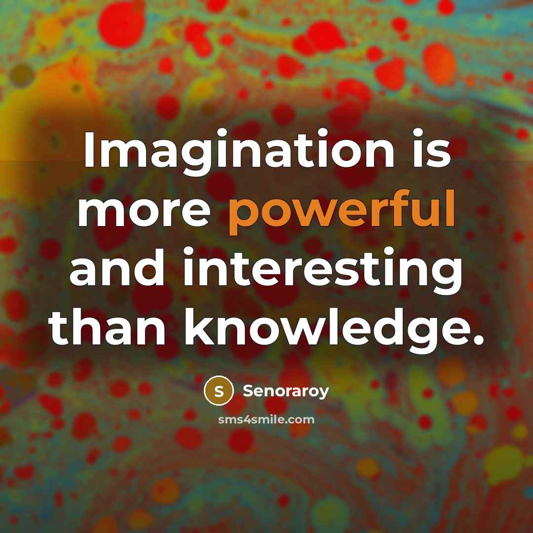 “Imagination is more powerful and interesting than knowledge.…” quote by Senoraroy