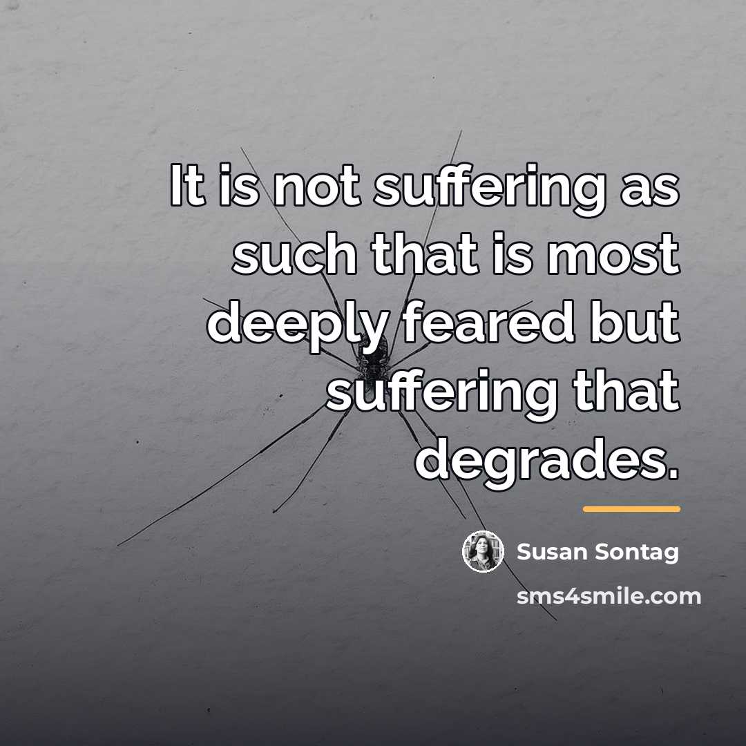 “It is not suffering as such that is most deeply…” quote by Susan Sontag