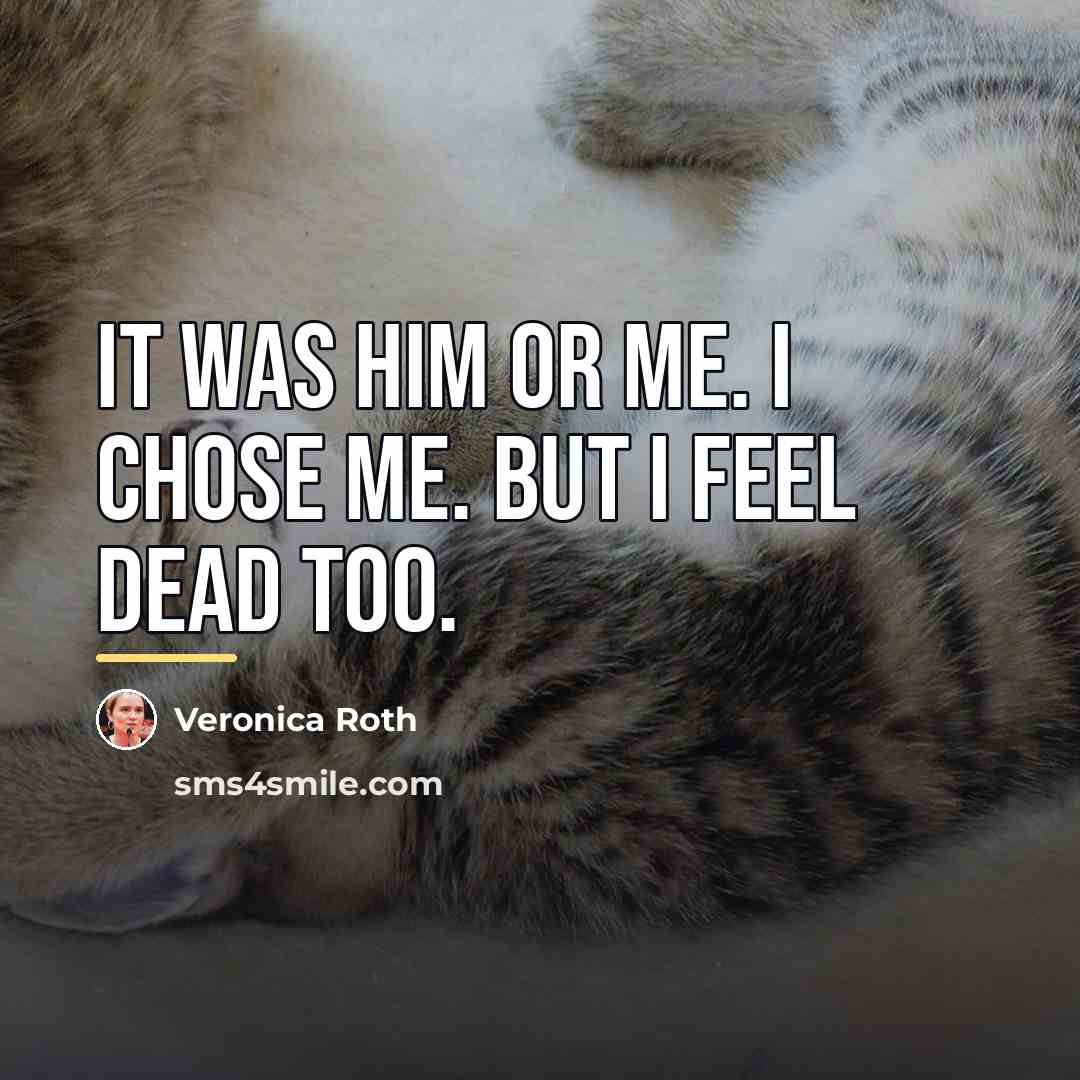 “It was him or me. I chose me. But I…” quote by Veronica Roth
