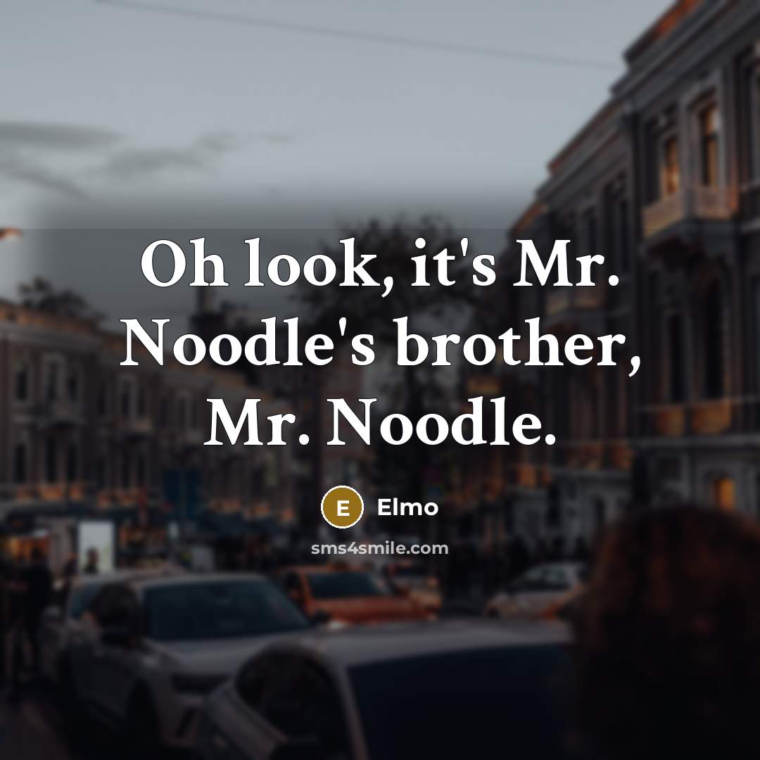 “Oh look, it's Mr. Noodle's brother, Mr. Noodle.” quote by Elmo