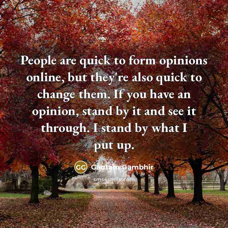 “People are quick to form opinions online, but they're also…” quote by Gautam Gambhir