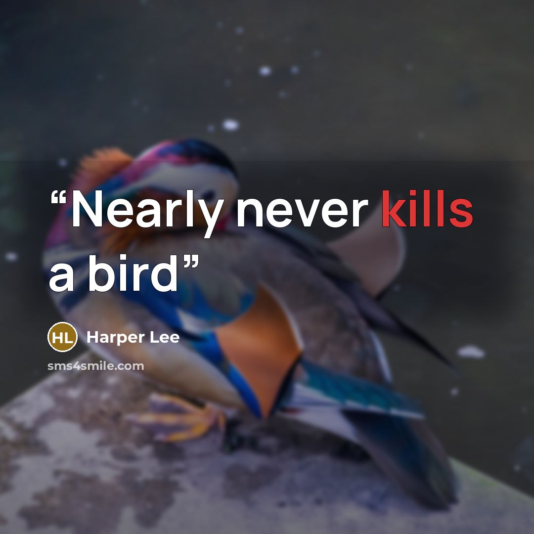 “Nearly never kills a bird” quote by Harper Lee
